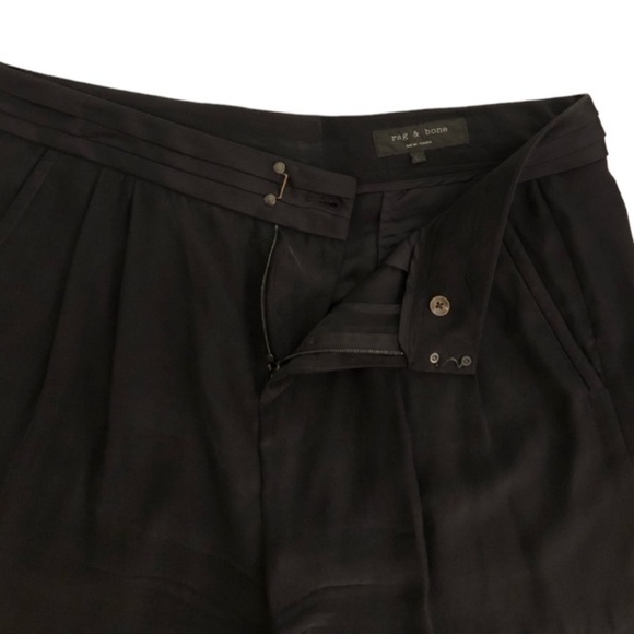 Rag & Bone 100% Silk Shorts Black Women’s Size 12 - Picture 2 of 9